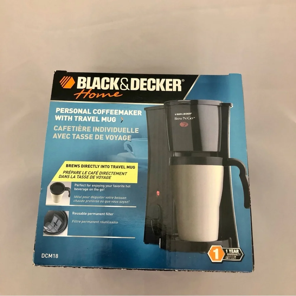 Black & Decker Home Personal Coffeemaker with White Travel Mug